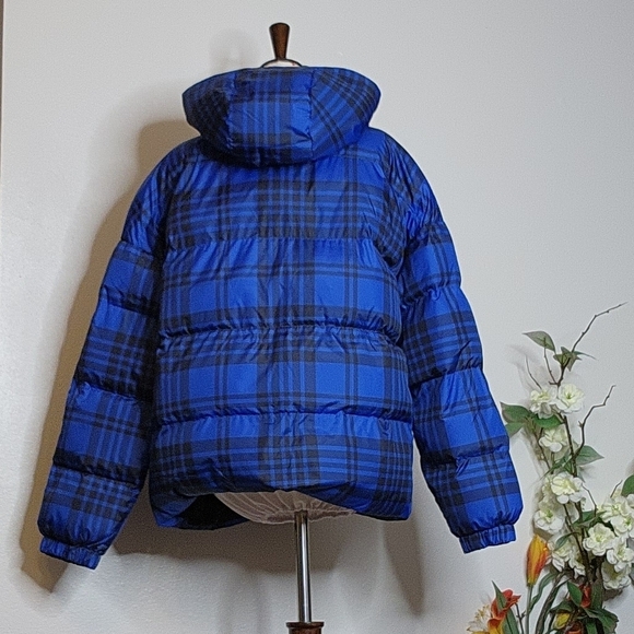 NEW RARE Authentic Juicy Couture Black Label Puffer Ski Coat Blue Tartan Down - Picture 15 of 16